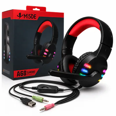 سماعة رأس A68 بإضاءة RGB